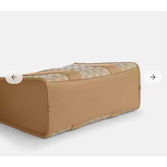 🔥🎁NWT! Coach Smith Tote Bag in Sig Jacquard Canvas Khaki Multi CY367 Msrp:$428 - Picture 10 of 14